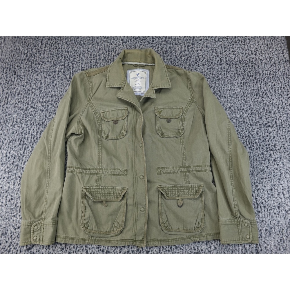 American Eagle Utility Jacket Womens XXL Green Good Military Cotton Field Coat